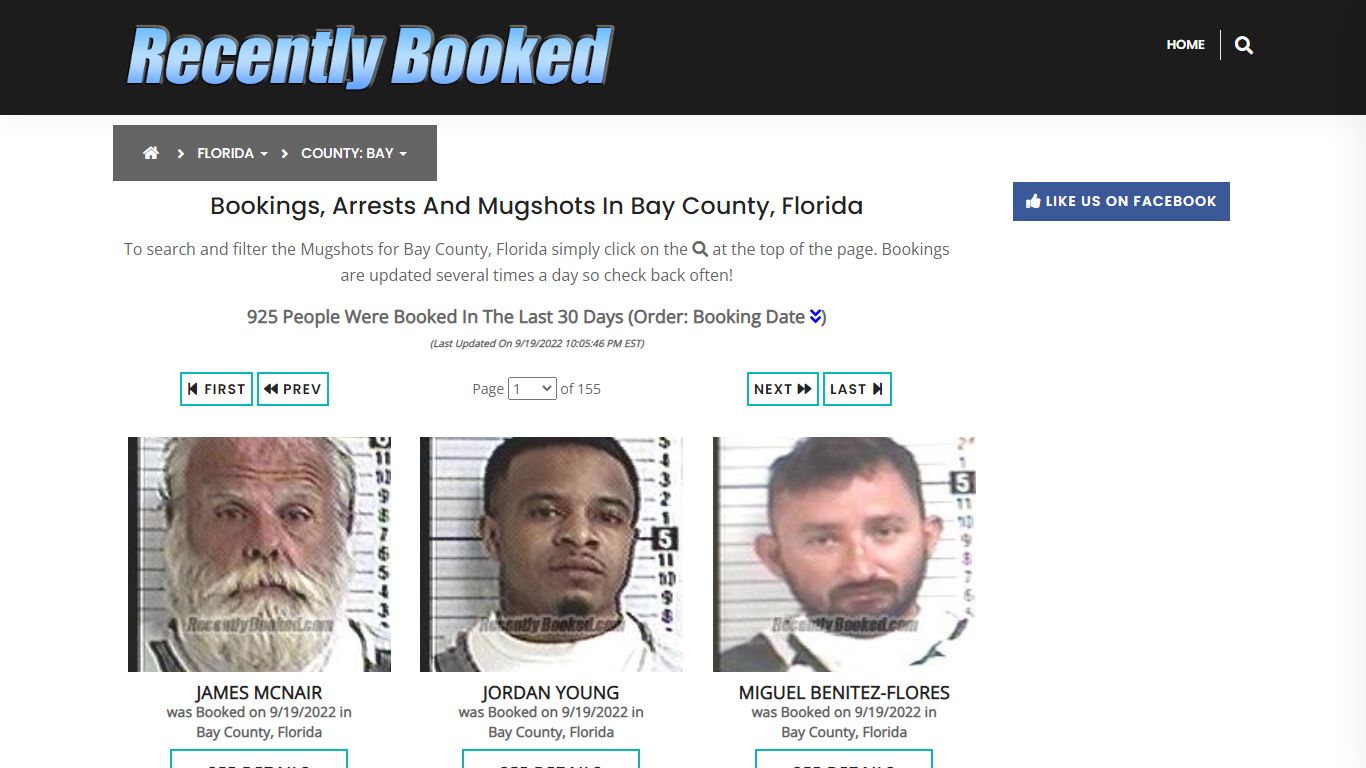 Recent bookings, Arrests, Mugshots in Bay County, Florida - Recently Booked